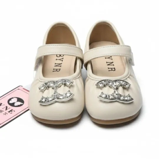 LuxeGlow Cream & Silver Baby Shoes
